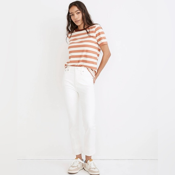 NWT Madewell The Petite Curvy Perfect Vintage Jean in Tile White - Picture 2 of 7